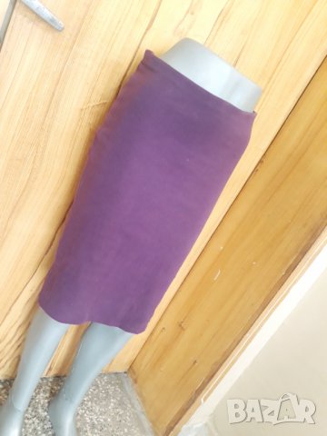 Н&М Лилава пола с ниска талия тип молив М/Л, снимка 2 - Поли - 33381698