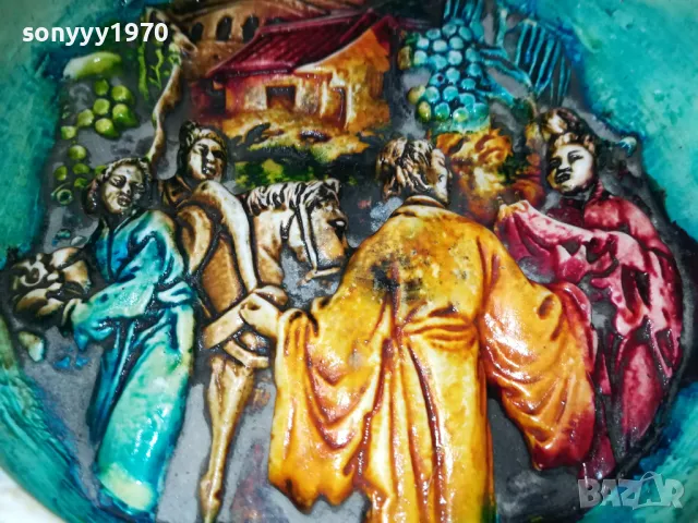 ГОЛЯМ МАСИВЕН РЕЛЕФЕН ПЕПЕЛНИК С ЯПОНСКИ МОТИВИ-ВНОС SWISS 1101251957, снимка 13 - Антикварни и старинни предмети - 48644730