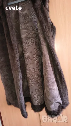 Дамски дълъг елек с косъм, снимка 5 - Елеци - 49492387