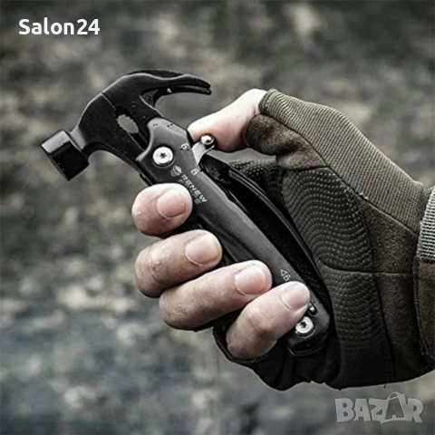 Мултифункционално джобно ножче с клещи, 2 триона, отварачка, чук, снимка 5 - Ножове - 52221782