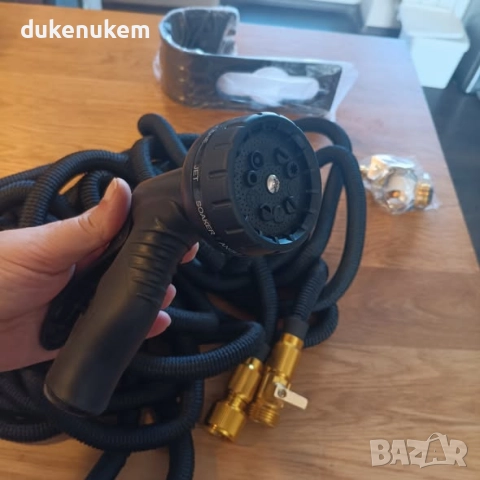 Разтегателен градински маркуч 30 м с накрайници и пистолет с 10 режима, снимка 9 - Други инструменти - 52222668