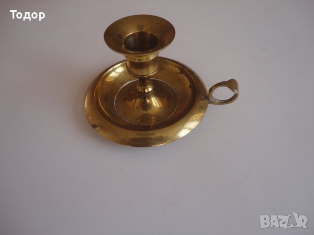 Страхотен православен бронзов свещник , снимка 1 - Антикварни и старинни предмети - 43533475