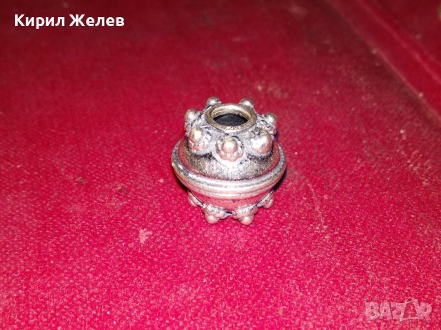 РЯДЪК ПОСРЕБРЕН или СРЕБЪРЕН ЕЛЕМЕНТ ЗВЕНО ТОПЧЕ от СТАРА БРОЕНИЦА с ГРАНУЛАЦИЯ и МАРКИРОВКА 35464