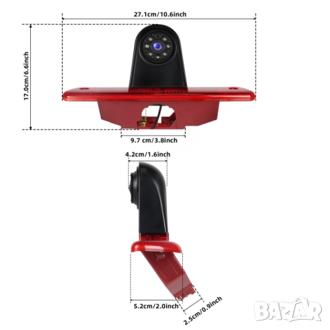 Камера за бус, Citroen Jumpy, за стоп, заден ход, задно виждане, Peugeot Expert, Toyota Proace, снимка 5 - Аксесоари и консумативи - 52048682