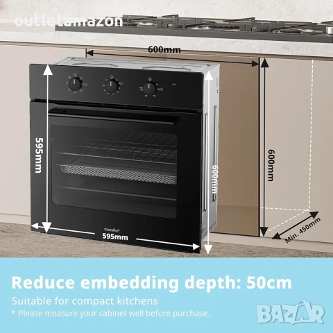 фурна за вграждане Comfee-slim 42 см. дълбочина , снимка 2 - Печки, фурни - 53159060