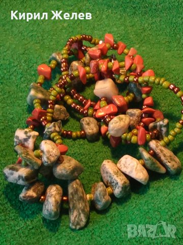 СТАРО МЪНИСТЕНО с МНОГО РАЗЛИЧНИ СКЪПОЦЕННИ КАМЪНИ КОЛИЕ 12692, снимка 2 - Колиета, медальони, синджири - 29638136