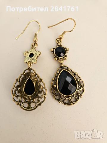 Обеци Орифлейм с черни камъни, снимка 3 - Обеци - 50867402