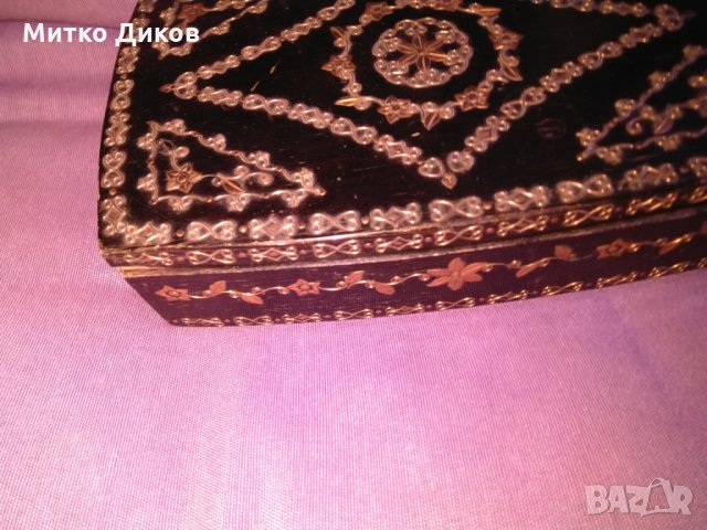 Дървена кутия с медни нишки 205х132х50мм, снимка 3 - Декорация за дома - 27616906