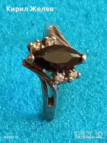 Винтидж сребърен пръстен с ювелирно инкрустиран диамант МОЙСЕНИТ майсторска ръчна изработка 11893, снимка 3 - Пръстени - 52848109