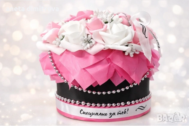 Луксозна кутия с сапунени рози , снимка 3 - Подаръци за жени - 53513076