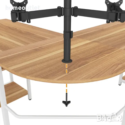 ПРОМОЦИЯ Ъглово офис / компютърно бюро с L-образна форма LD-Z-2-TEAK, снимка 6 - Бюра - 47941006