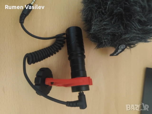  Moukey MCM-1 микрофон за камера, видео микрофон с амортисьор и ветрозащитно покритие, професионален
