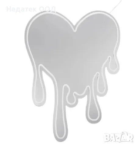 Огледало с LED Neon, Сърце, 45.7x61см, снимка 2 - Декорация за дома - 48764027