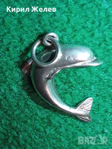 ЧУДЕСЕН СРЕБЪРЕН ДЕЛФИН ПЕНДАНТ СРЕБРО 925 АНГЛИЯ МЕДАЛЬОН ФИНА РЪЧНА ХУДОЖЕСТВЕНА ИЗРАБОТКА 40577, снимка 2 - Колиета, медальони, синджири - 42763010