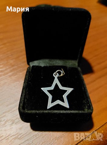 Сребърна висулка звезда, снимка 2 - Колиета, медальони, синджири - 39353516