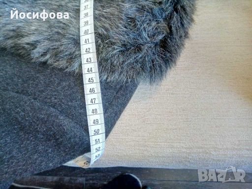 Луксозно дамско палто DIKA с яка от еко кожа, снимка 8 - Палта, манта - 24510994