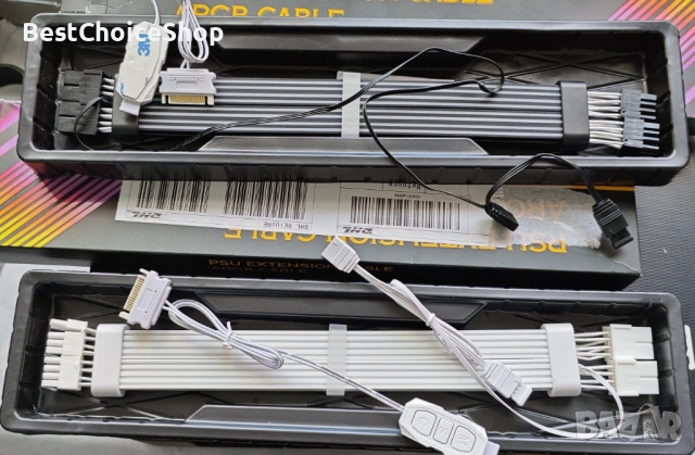 Sirlyr PC ARGB кабели 2 x 8 пинови удължителни кабели за захранване на графична карта