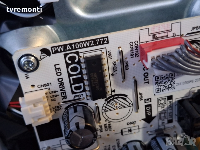 платка захранване PW.A100W2.772 за 55-инчов телевизор TCL Модел 55PF650, с дисплей  LVU550NDAL, снимка 2 - Части и Платки - 52584722