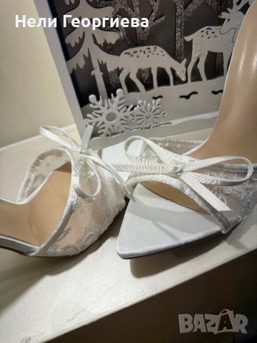 Дантелени обувки, снимка 6 - Дамски обувки на ток - 53140761