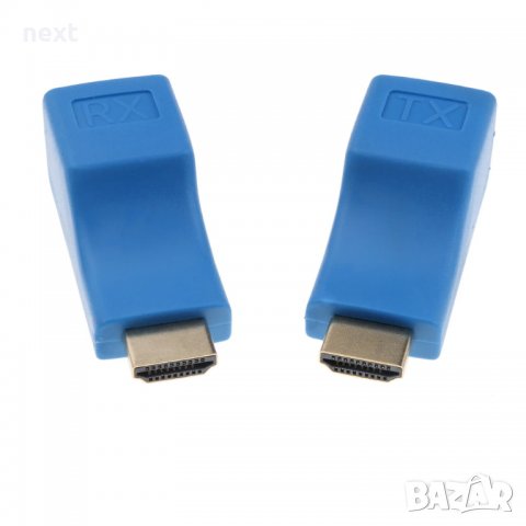HDMI Extender/удължител с RJ45 порт/LAN кабел Full HD до 30м + Гаранция, снимка 3 - Кабели и адаптери - 32898706