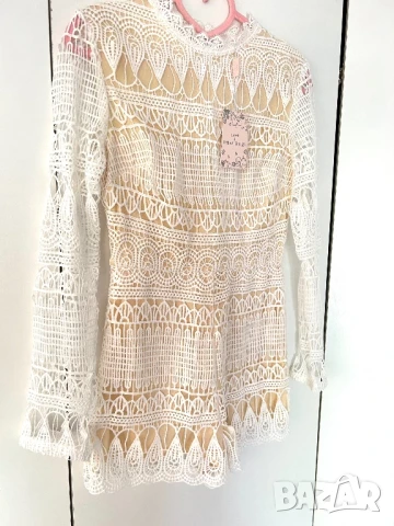 РАЗПРОДАЖБА Нов дамски дантелен гащеризон къс крачол елегантен размер XS и размер S, снимка 3 - Гащеризони - 50611965