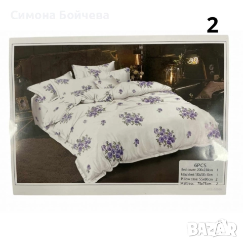 Луксозен спален комплект от 6 части, снимка 2 - Спално бельо - 52819263