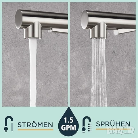 НОВ Смесител за кухня с издърпващ чучур , снимка 3 - Смесители - 50962743