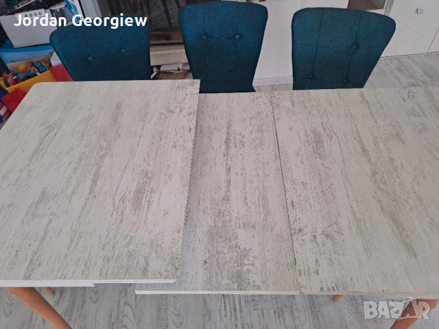 маса разтегателна с 5 стола на 1 година, снимка 2 - Маси - 52810052