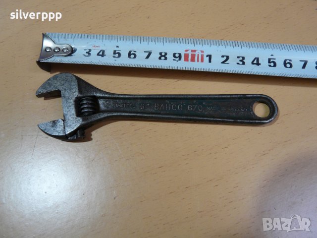 Стар раздвижен ключ BAHCO - малък размер, снимка 2 - Ключове - 39156192