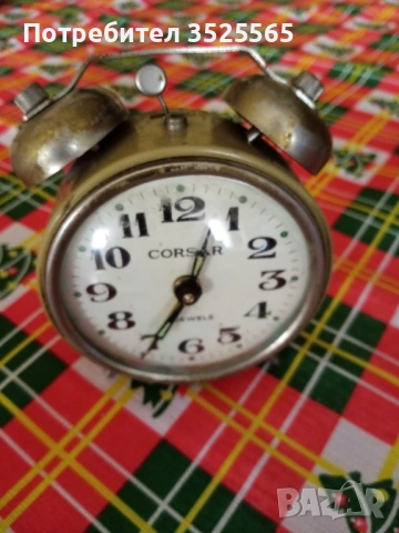 Механичен будилник CORSAR, снимка 2 - Антикварни и старинни предмети - 53086561