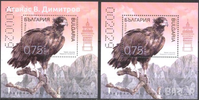 Чисти блокове Фауна Птица Черен Лешояд 2023 от България