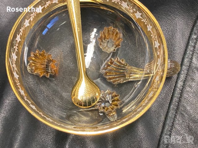 Кристална купичка, ръчна дизайнерска изработка с богата позлата, снимка 4 - Декорация за дома - 39523686