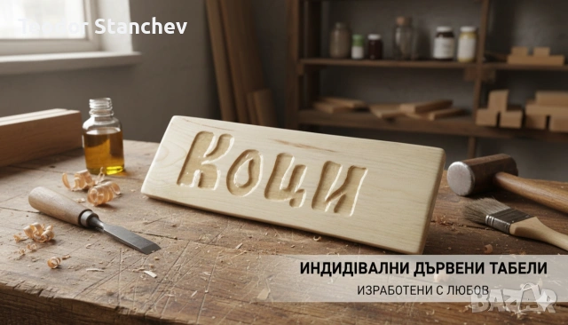 Изработка на дървени табели