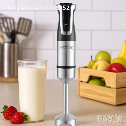 Ръчен пасатор Royalty Line RL-ESTM800, 800W с неръждаема стомана и регулатор на скоростта