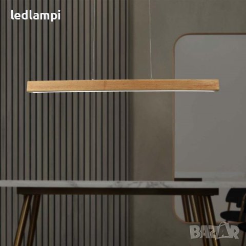 LED Полилей 12W Дърво Неутрално Бяла Светлина, снимка 6 - Полилеи - 43712415