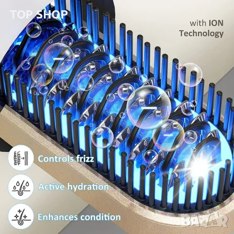 Керамична йонна четка за изправяне FURIDEN, Anti Frizz, иновативна преса за косагорещ гребен,, снимка 7 - Преси за коса - 48648182