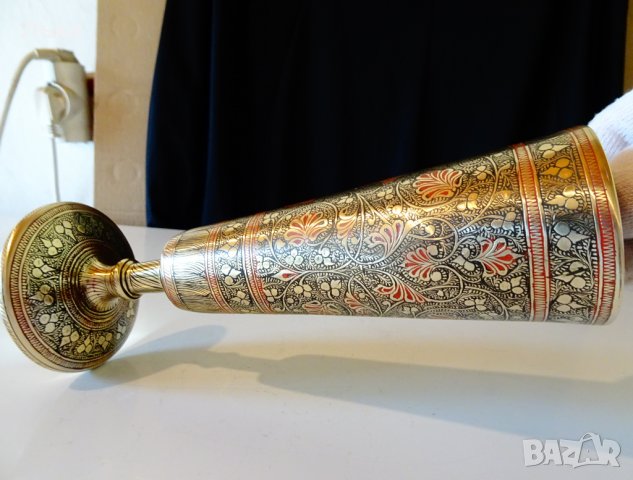 Царски бронзов бокал за вино,клетъчен емайл. , снимка 6 - Антикварни и старинни предмети - 32667102