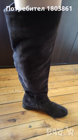 Vero cuoio италиански високи ботуши естествен велур и кожа н.39 и 1/2, снимка 6 - Дамски ботуши - 44130840