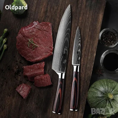 Комплект висококачествени кухненски ножове (пет броя). (ODP5T), снимка 8 - Прибори за хранене, готвене и сервиране - 48025578