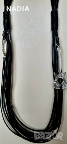 Колие естествена кожа, снимка 2 - Колиета, медальони, синджири - 27600662