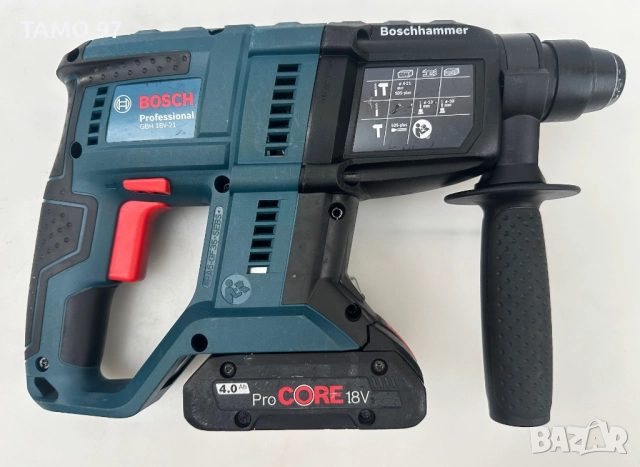 BOSCH GBH 18V-21 - Акумулаторен безчетков перфоратор като нов!, снимка 3 - Перфоратори - 51501643