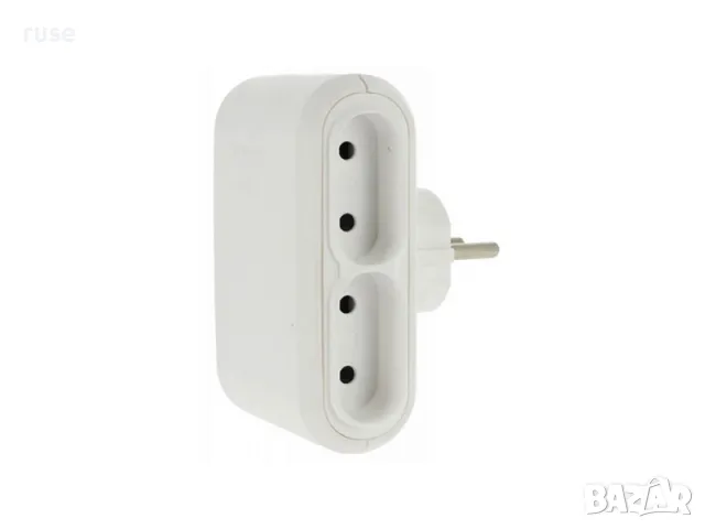 НОВИ! Разклонител плосък адаптер за контакт Legrand 4х2P