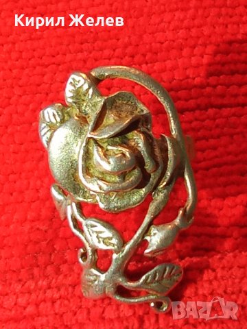 Стар ПРЕКРАСЕН ФЛОРАЛЕН АРТ НУВО СРЕБЪРЕН ПРЪСТЕН РОЗА - ВИСОКА ПРОБА СРЕБРО МАЙСТОРСКА РАБОТА 40613, снимка 4 - Антикварни и старинни предмети - 42644214