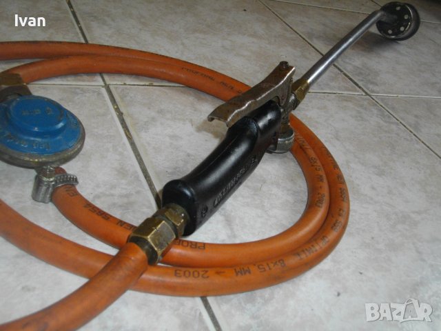 70см Газова Горелка За Хидроизолации Покриви-Италия-Профи-Маркуч 2м/Редуцир Вентил-30 mbar