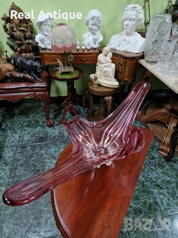 Уникална огромна италианска кристална купа фруктиера жардиера Мурано , снимка 7 - Декорация за дома - 53465567