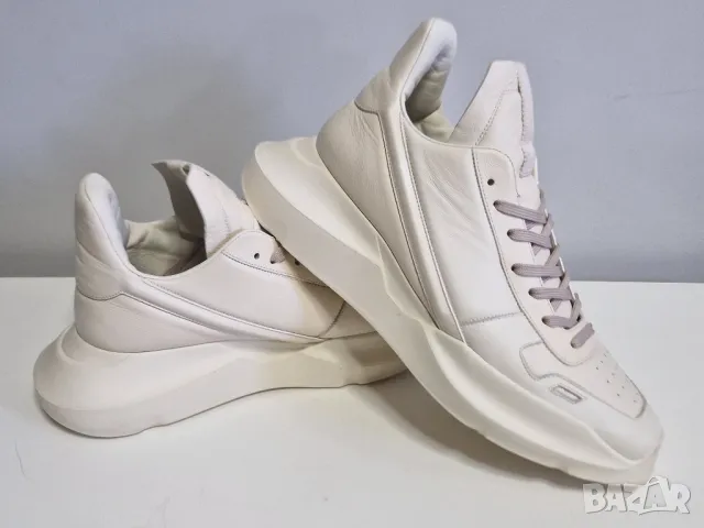 Rick Owens Geth Runner 'Milk', 43 номер, естествена кожа, без забележки, снимка 4 - Маратонки - 48307830