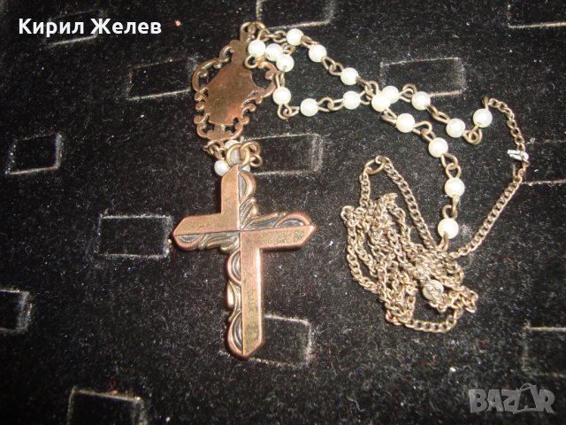 КРАСИВО ВИНТИДЖ КОЛИЕ - БРОЕНИЦА с КРЪСТЧЕ и ИКОНКА 20883, снимка 2 - Колиета, медальони, синджири - 32241591