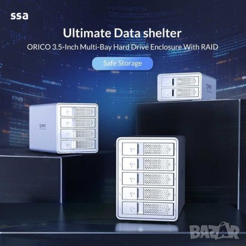 Orico докинг станция Storage - HDD Dock - 4 BAY with RAID, Aluminium, снимка 11 - Други - 43155114
