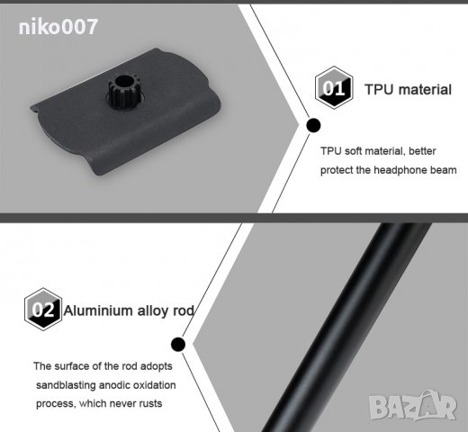 Нов модел многофункционална настолна стойка за слушалки за компютър-лаптоп, снимка 4 - Слушалки и портативни колонки - 33670053