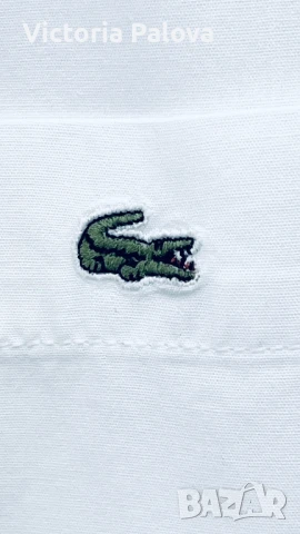 LACOSTE оригинал бяла мъжка риза, снимка 3 - Ризи - 51109460